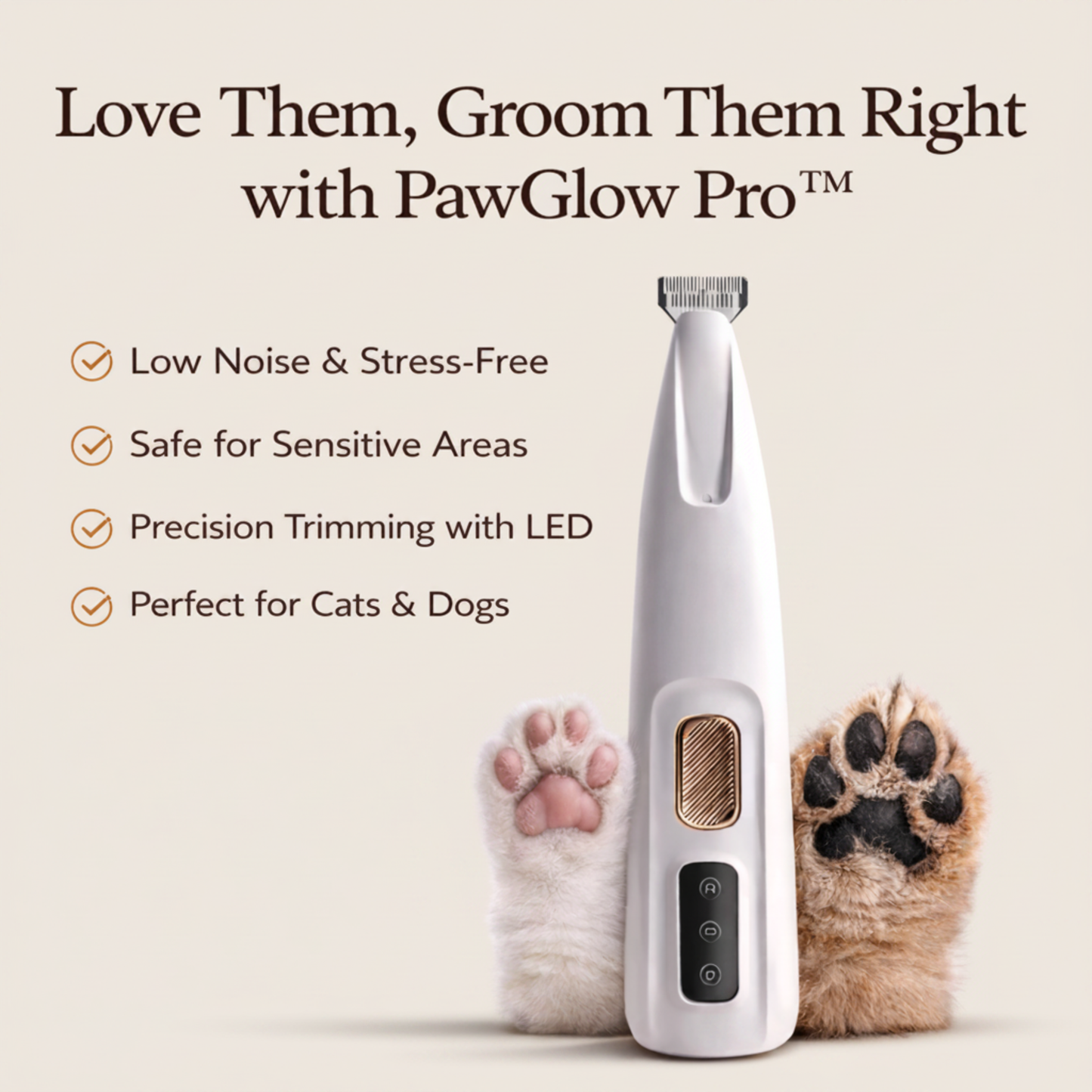 PawGlow Pro™ - Pet Paw Trimmer with LED Light